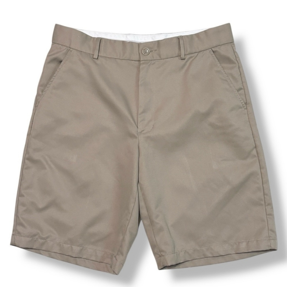 GREG NORMAN Tan Flat Front Golf Shorts 10” Inseam